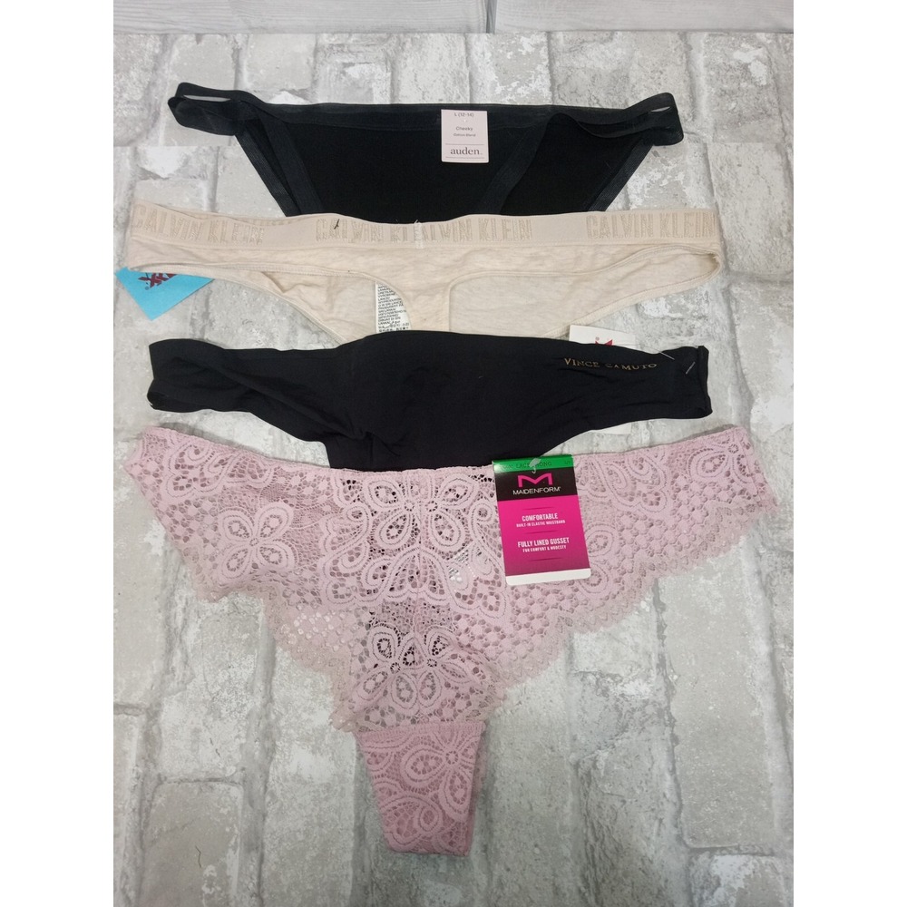 Underwear Bundle Of 4 Auden, Calvin Klein,‎ Vince Camuto & Maidenform Size Large